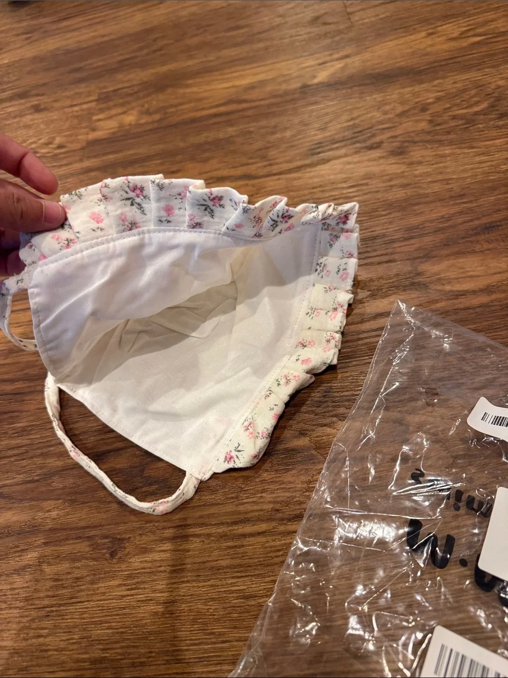 Floral Ruffle Baby Bonnet - Pink/White